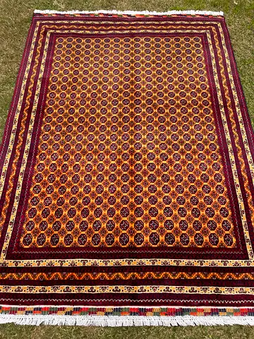 205 x 149 cm | New Handmade Beautiful Turkmen Khuaja Roshnai Carpet