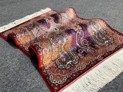 89 x 60 cm | New High Quality Silk Persian Carpet Jamshedi