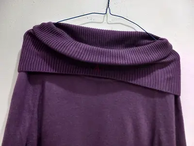 Short winter purple dress with sleeves size 16