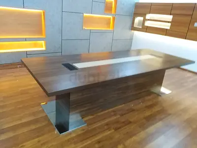 Office meeting table 300x120cm steel bases