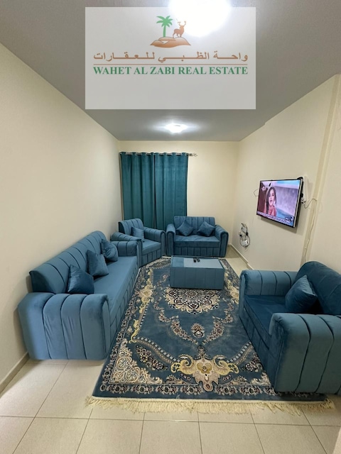 For Rent In Ajman, A Room And A Hall In Al Rashidiya, Fully Furnished And Equipped With All Applian