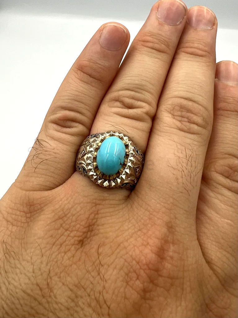 Nisaburi turquoise stone with certificate - حجر فيروز نيشابوري مع شهادة63230183280003112