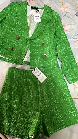 Zara Brand new suit blazer with matching short with  tags size large