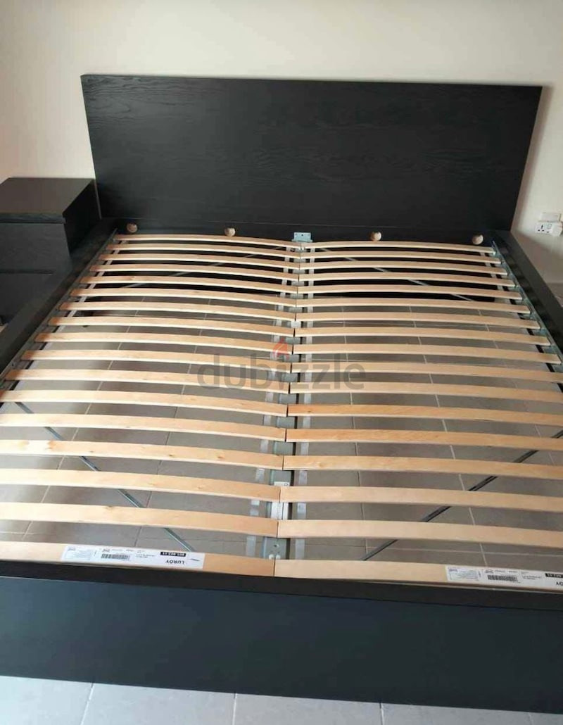 IKEA Malm Queen size storage bed frame with ikea brand mattress | dubizzle
