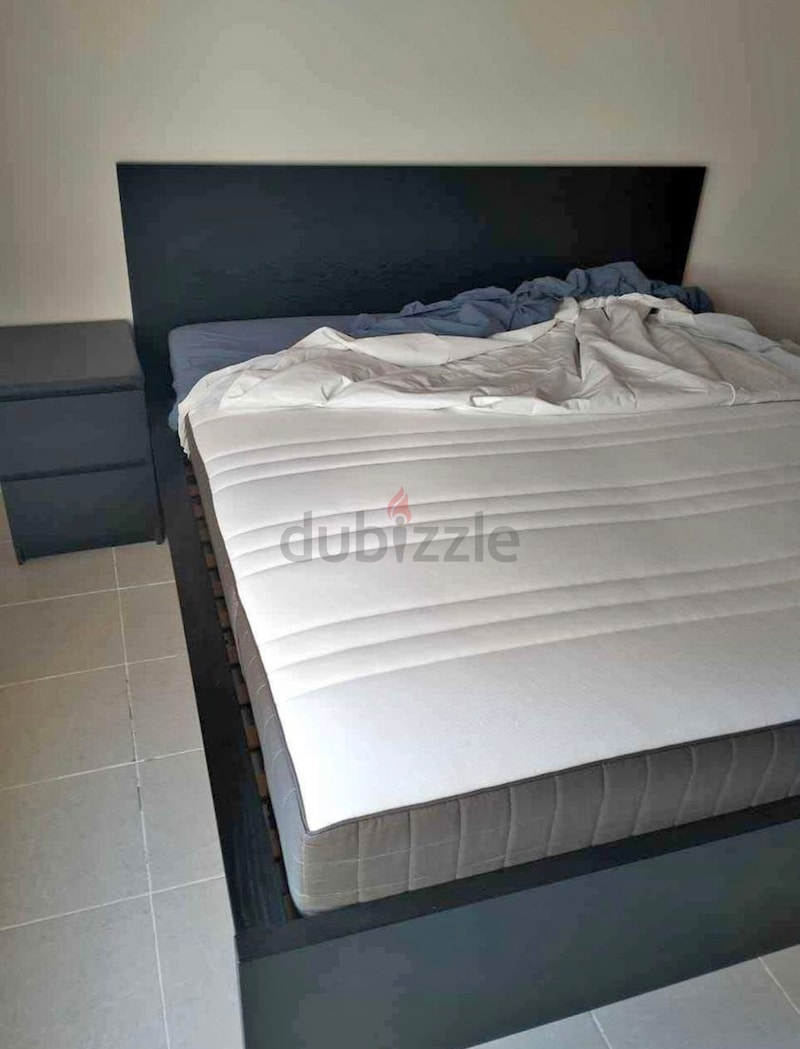 IKEA Malm Queen size storage bed frame with ikea brand mattress | dubizzle