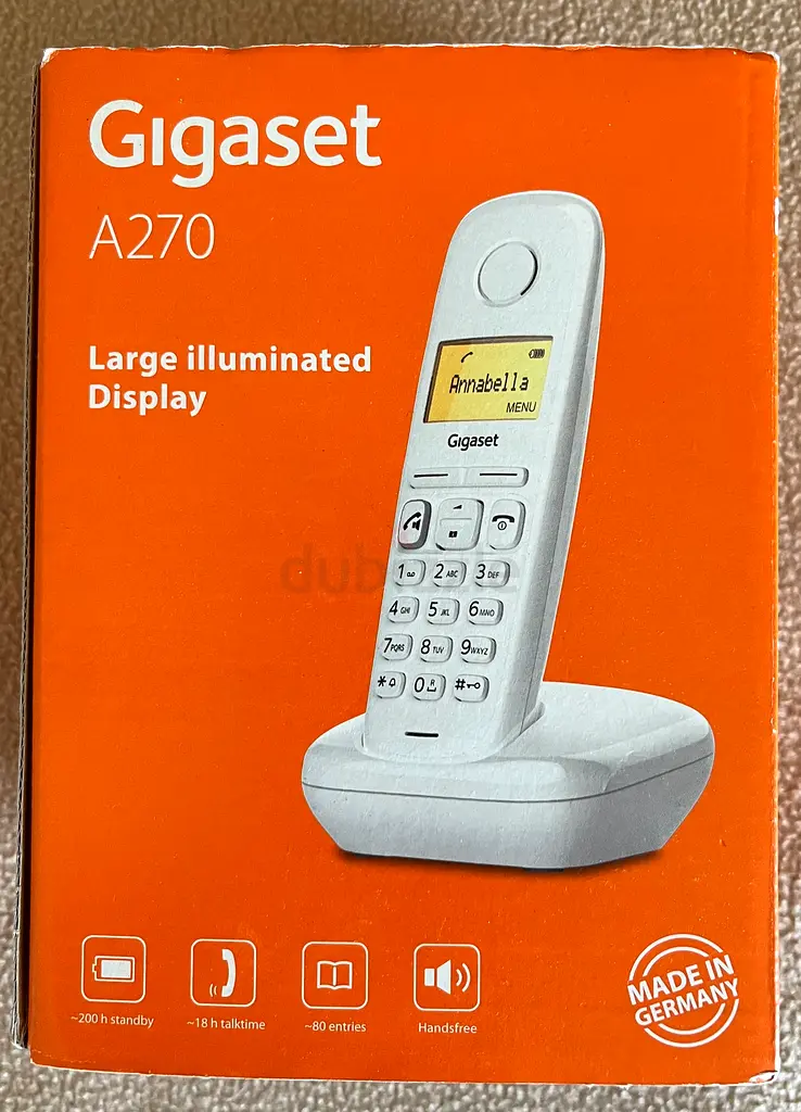 Brand New. Gigaset A270 white cordless rechargeable phone. Never Used.