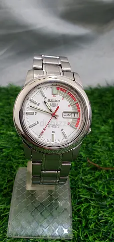 Seiko 5  Racer White Dial Automatic 7s26 Japan made big dial watch for Men’s