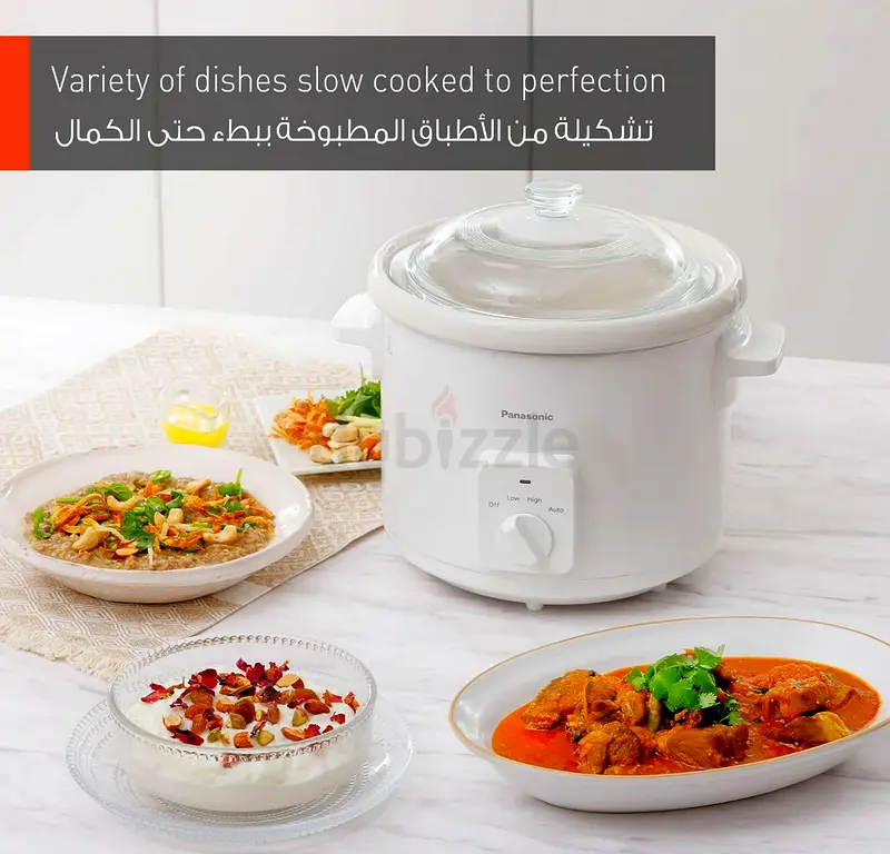 Panasonic Slow Cooker NFN51A 5L, Ceramic Pot and Glass Lid