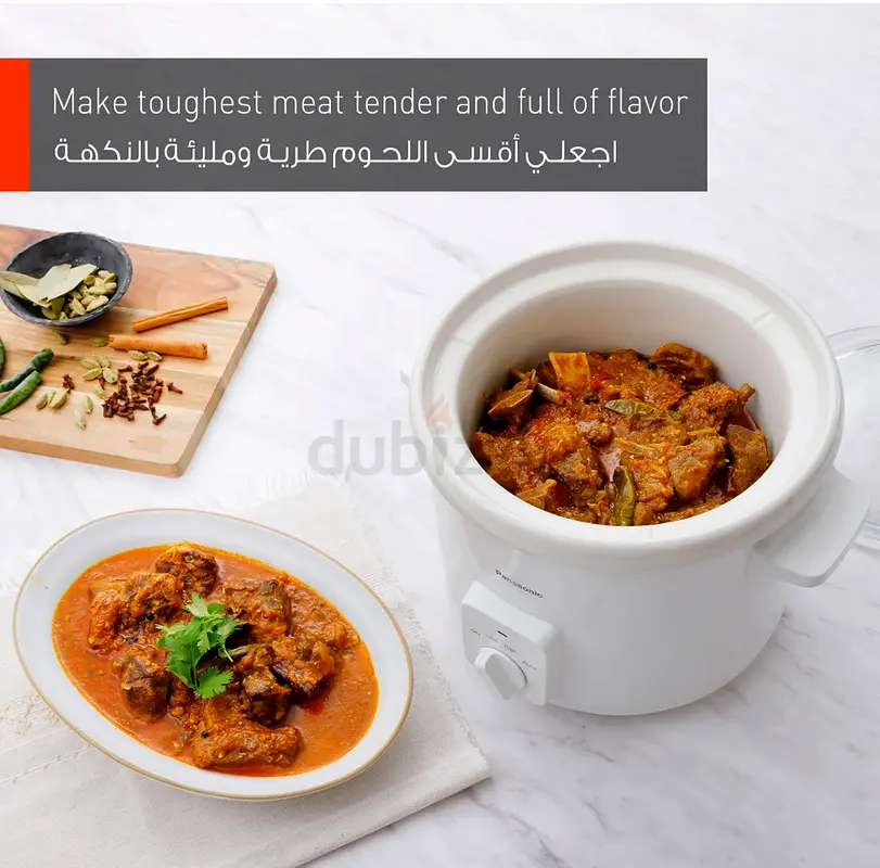 Panasonic Slow Cooker NFN51A 5L, Ceramic Pot and Glass Lid