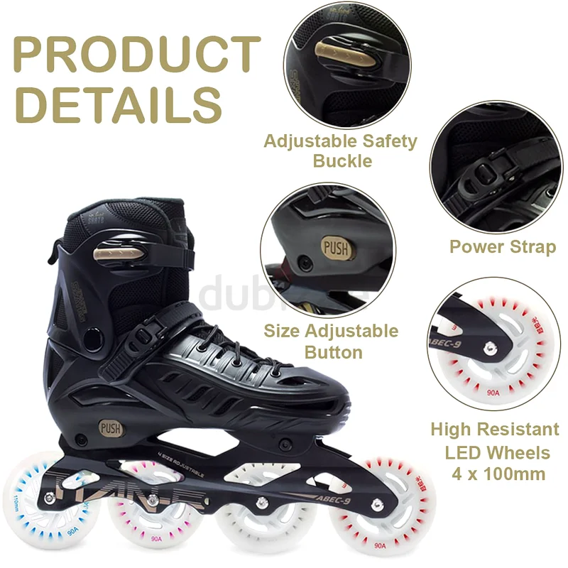 Tiane Professional Skates 4Wheels *Blk*63246751867650114