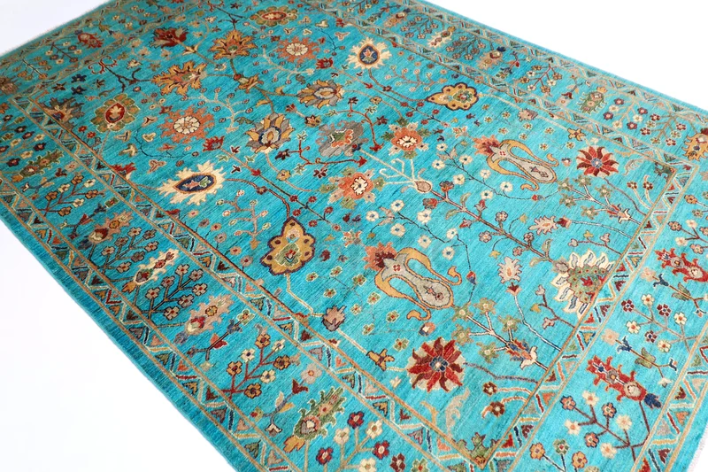 203 × 295 سم | 6.8 × 9.8 قدم | سجادة زرقاء جديدة مصنوعة يدويًا | سجادة أفغانية مصنوعة يدويًا63185241466883112