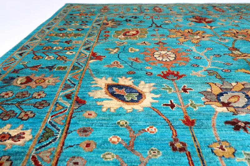 203 × 295 سم | 6.8 × 9.8 قدم | سجادة زرقاء جديدة مصنوعة يدويًا | سجادة أفغانية مصنوعة يدويًا63185241466883114