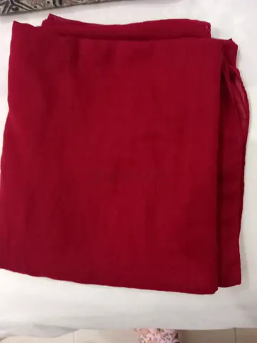 Cotton scarf with plain silk