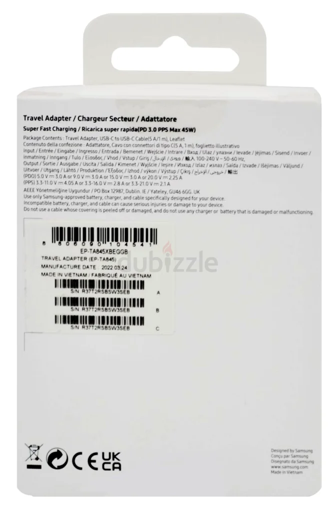 Original Samsung 45W Home Charger63221853153795111