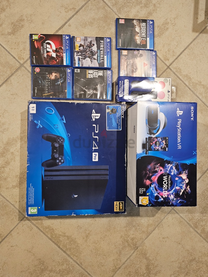 Playstation 4 Pro 1tb + VR Headset + CD Games | dubizzle