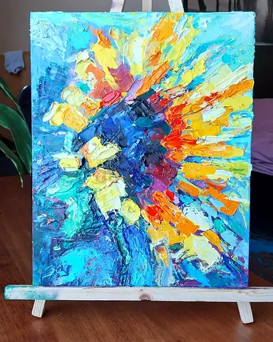 #Di_SHAYKH: Sunflower original OIL painting handmade