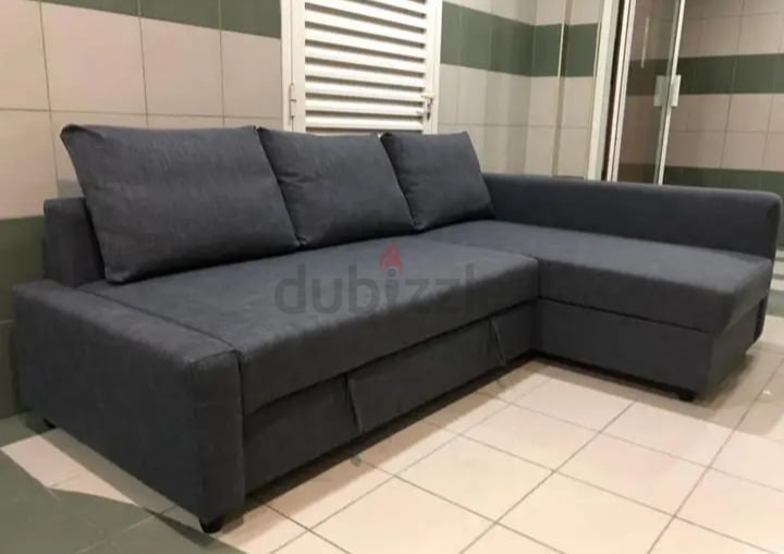 Ikea grey L shape sofa bed for sale | dubizzle
