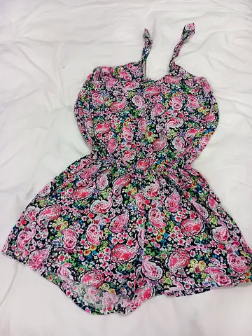 Summer cotton short dress with shorts size M
