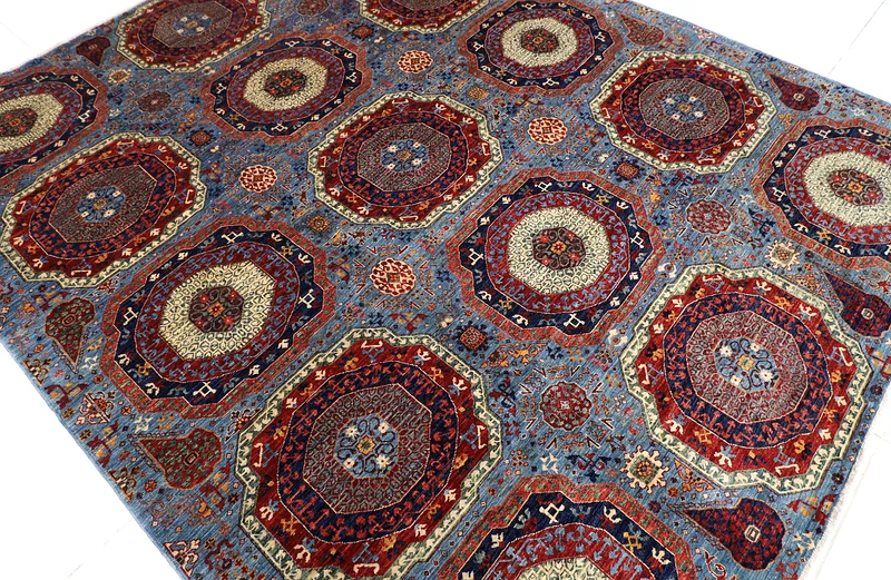 2.45 × 2.94 م | 8.1 × 9.9 قدم | سجادة مملوكية عالية الجودة | بساط أفغاني مصنوع يدويًا63210879906690113