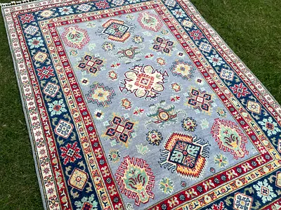 209 x 149 cm | New Handmade Beautiful Kazak Carpet Light Gray