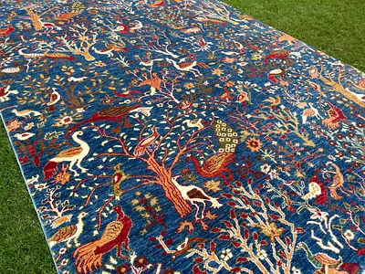 298 x 205 cm | handmade Beautiful Bird Design Carpet 3x2m