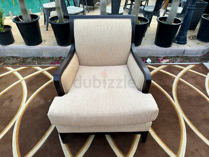 Napoleon Lounge Armchair, Scrollwork Dark Wood Art Deco Reading Chair