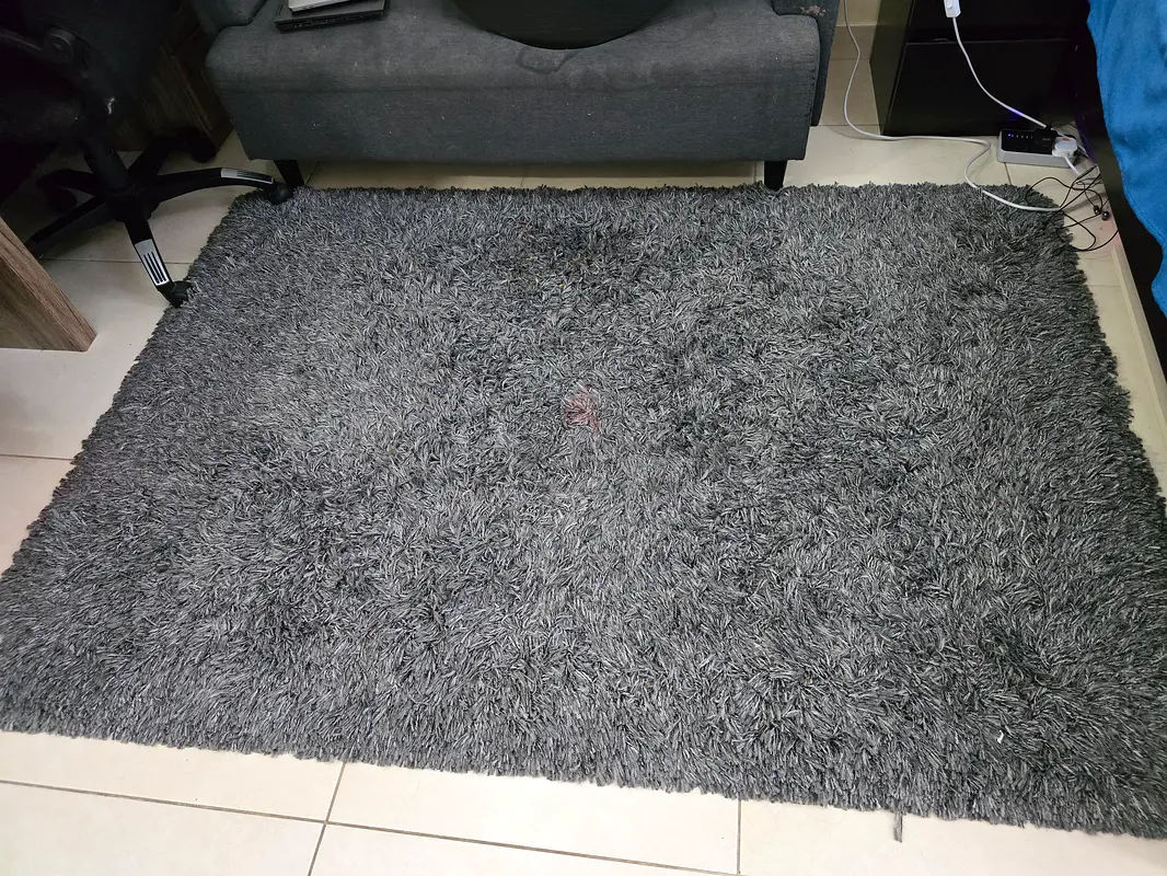 IKEA GASER Grey high pile 133 * 195 cm دوبيزل