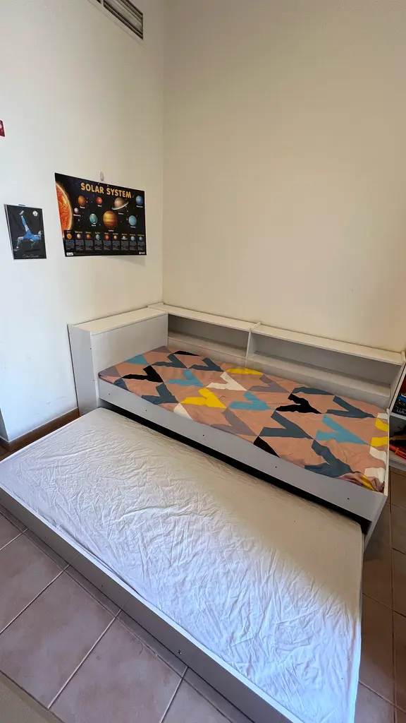 Pan home beds with 2 mattresses and back storage for sale دوبيزل