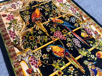 118 x 81 cm | New High Quality Silk Persian Carpet Birds Garden