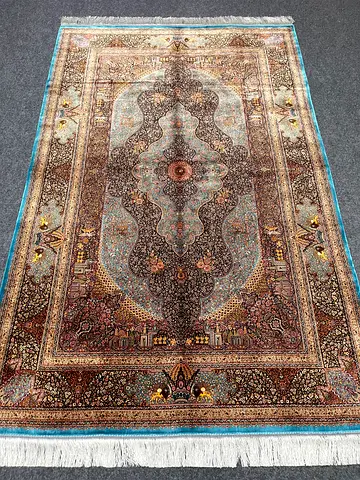 226 x 146 cm | New High Quality Silk Persian Carpet Jamshedi
