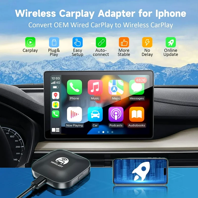 محول هيريلاري لاسلكي لـ CarPlay63260219530627112