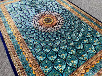 177 x 121 cm | New High Quality Silk Blue Persian Carpet