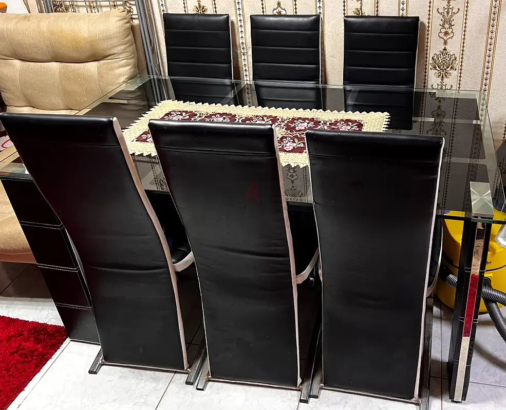 Dining table with 6 chairs, good condition, Sharjah