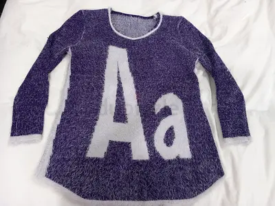 Winter blouse with stretched letter A, size XL