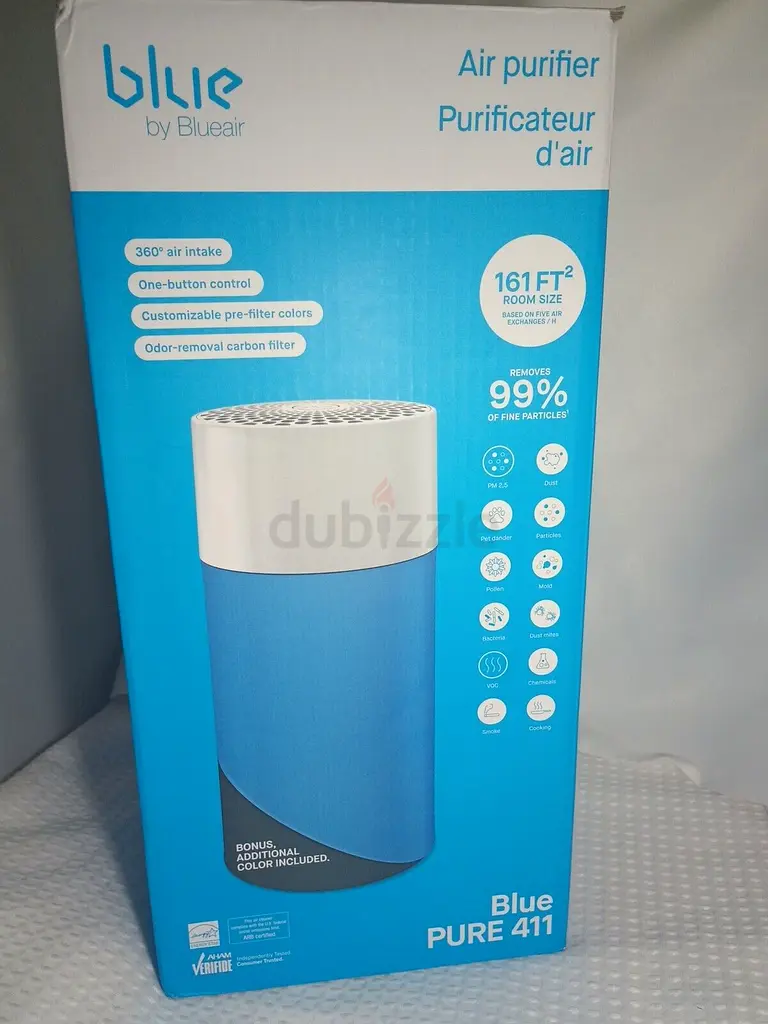 Blueair Blue Pure 411 Air Purifier for home 3 Stage with Washable Pre