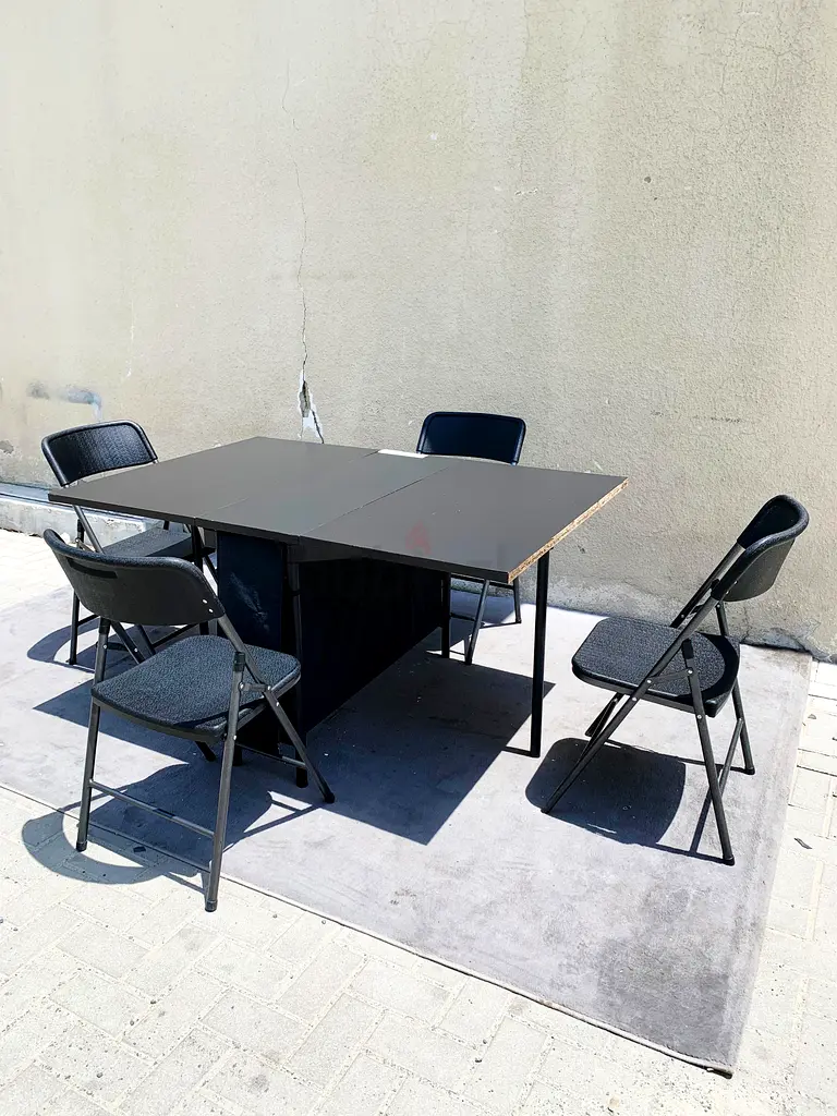 4 Chairs Folding Dining Table is available