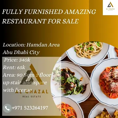Fully Furnished Running Restaurant For Sale