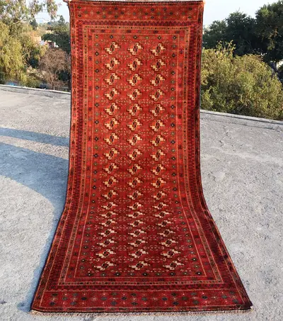 100 x 267 cm | Beautiful 1990’s Vintage Turkmen Dashoguz Runner Carpet