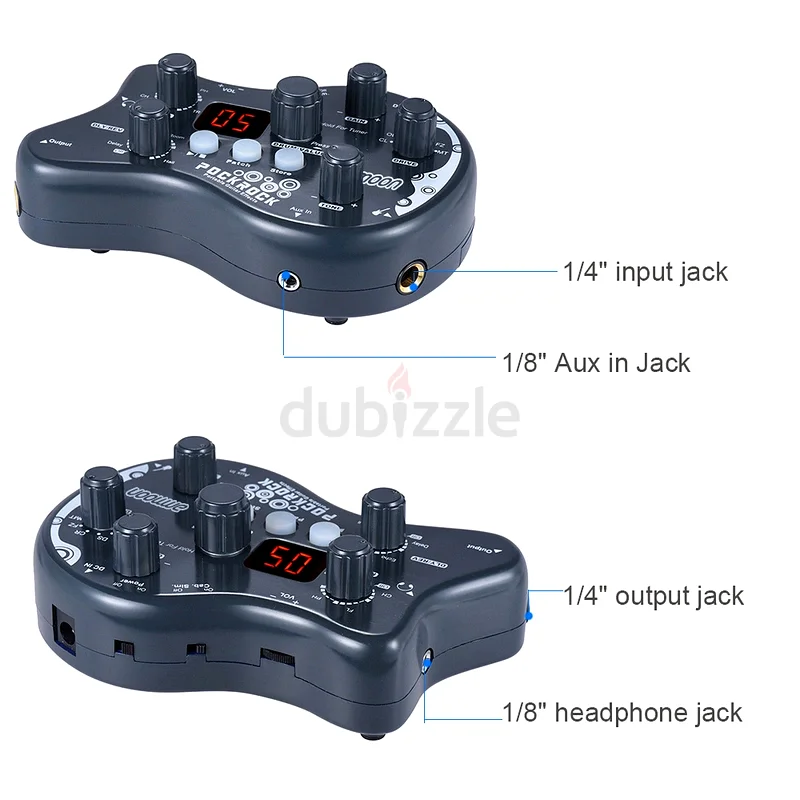ammoon PockRock Portable Guitar Multieffects Processor Effect Pedal 15 Effect Types 40 Dr