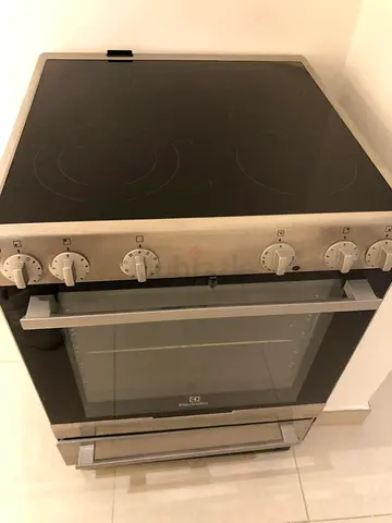 Electrolux 4 Burners  Free Standing Cooker Ceramic Hob, Silver - Ekc6051box FREE DELIVERY +WARRANTY