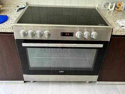 BEKO 90cm 5 Burner Touch Panal display Ceramic Electric Cooker GM17300GXNS FREE DELIVERY +WARRANTY