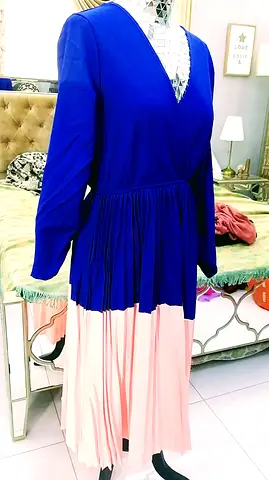 Zara half pleated full length dress