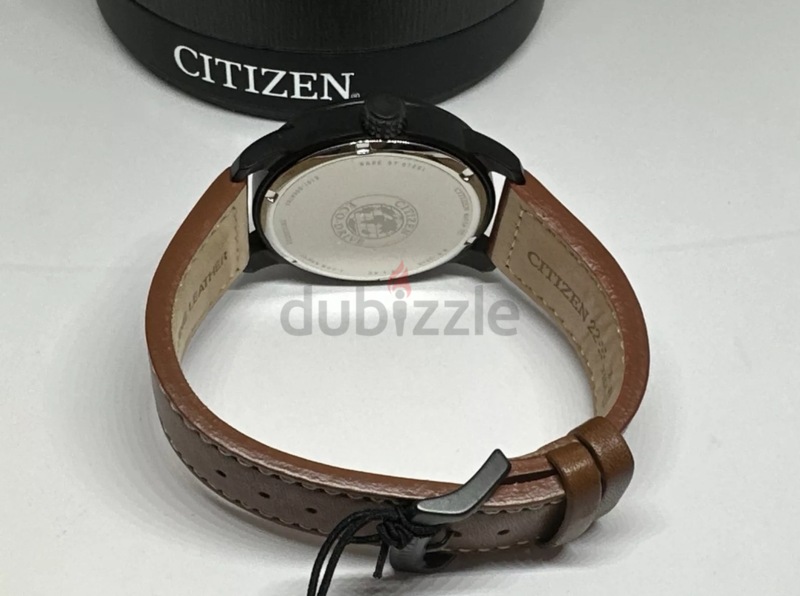 Citizen Eco-Drive Black Dial Brown Leather Strap Mens Watch BM8475-26E ...