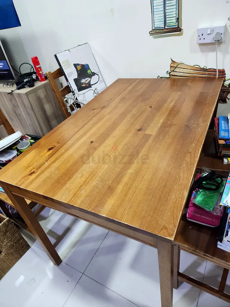 IKEA Natural Wood Stain Dining Table with 4 chairs