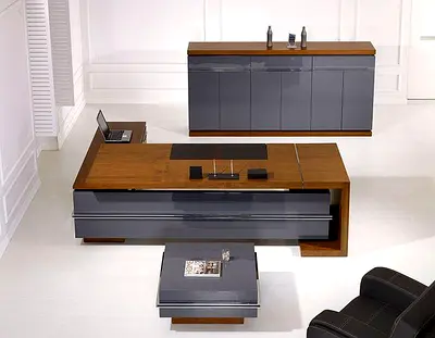 Luxury Office Set(Desk, back Cabinet, Table)