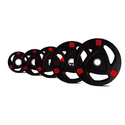 Fitness Tri-Grip Olympic Rubber Plates 2.5 Kg To 20 Kg