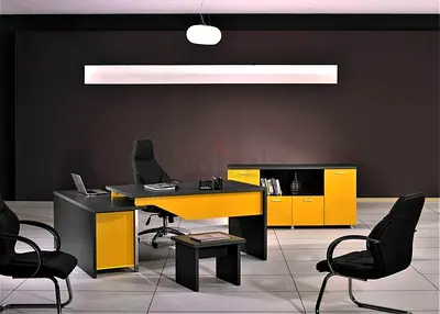 Luxury Office Set(Desk, back Cabinet, Table)