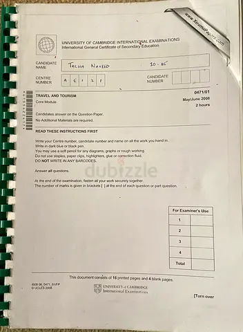 Cambridge IGCSE PastPaper Booklet
