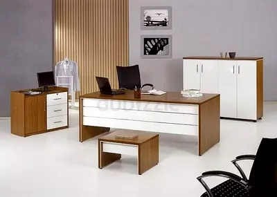 Luxury Executive Office Furniture Set(Desk, back Cabinet, Table)