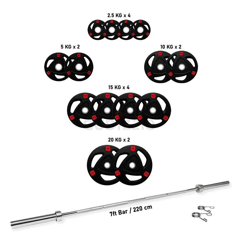 Olympic Plates Full Set With BAR | 160 kg63198630570497111